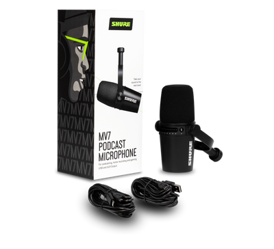 SHURE MV7 Podcast Microphone - Black