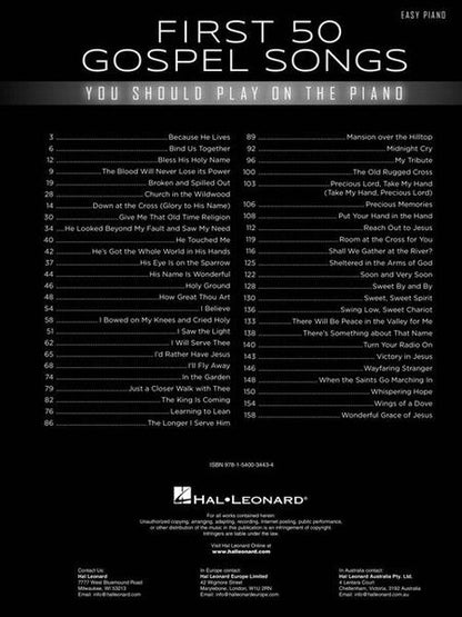 First 50 Gospel Songs You Should Play on Piano