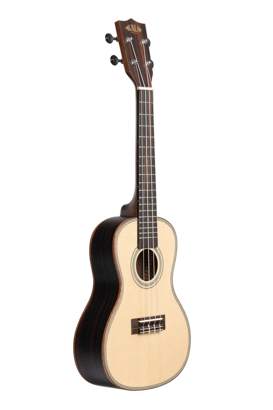 kala KA-SSEBY-C Solid Spruce Top Striped Ebony Concert Ukulele