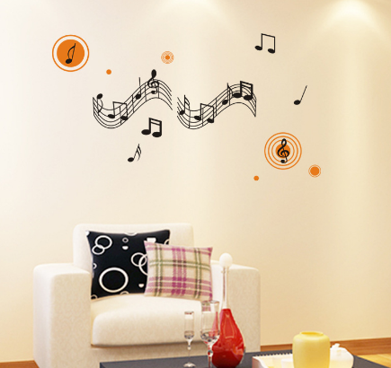 Music Score with Orange Accents Wall Sticker - Canada