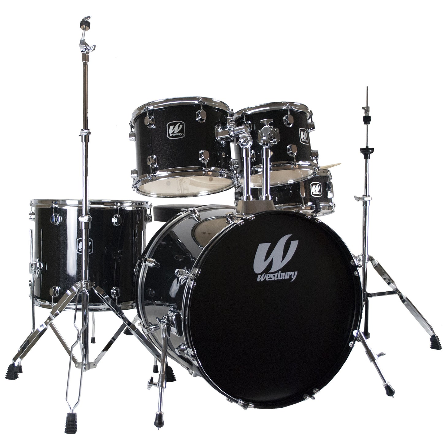 Westbury 5 Piece Stage Drum Kit with Throne in Black Sparkle