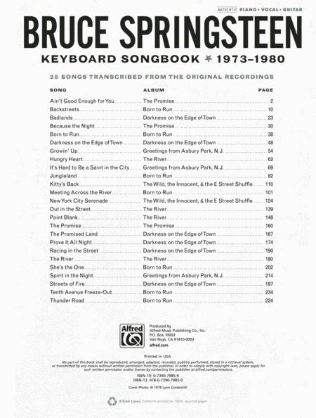 Bruce Springsteen - Keyboard Songbook 1973-1980