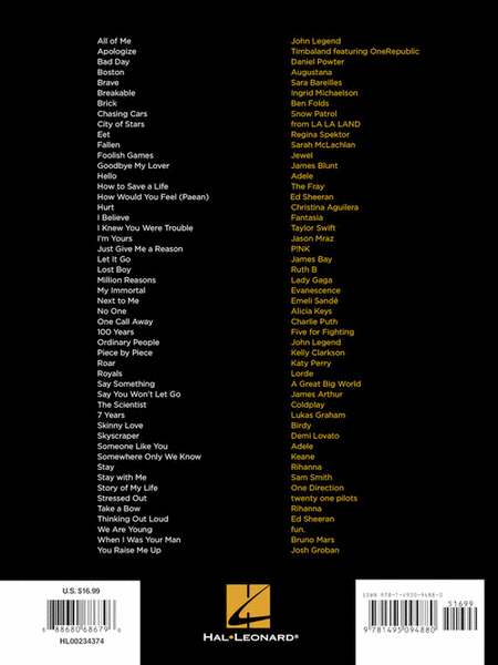 HL First 50 Pop Hits - Piano