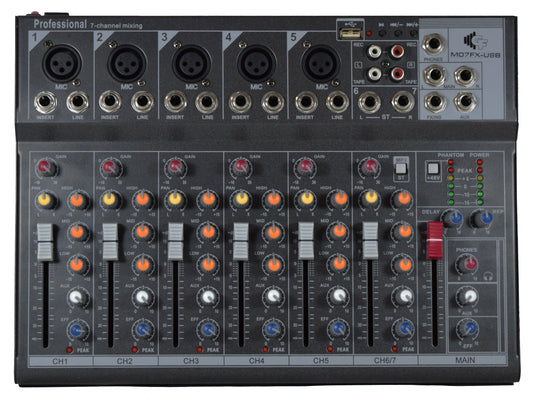 GRF M SERIES - M07FX-USB - 7 CHANNEL MIXER WITH EFFECTS