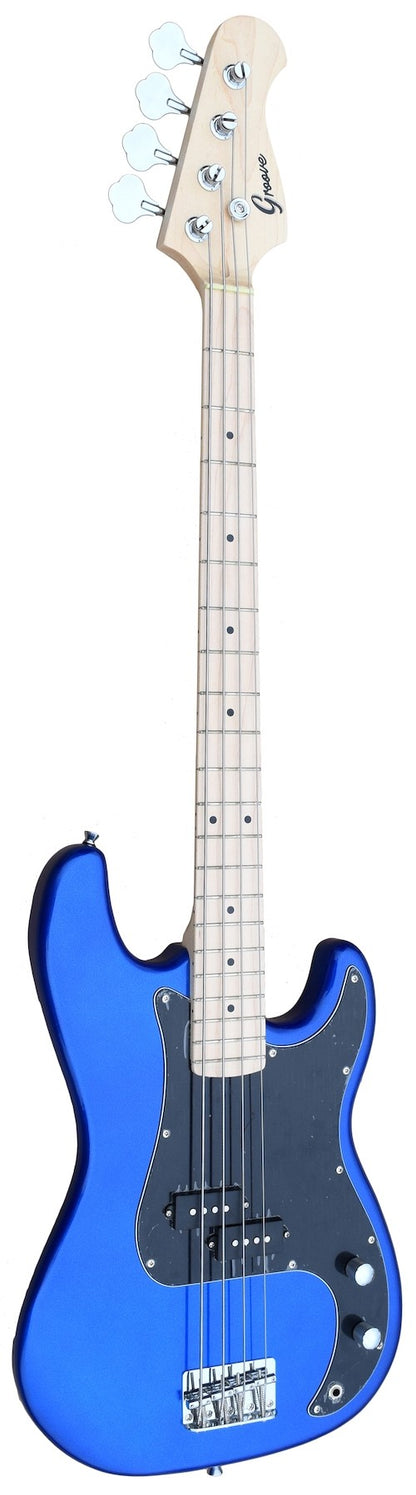 Groove Precision Bass Guitar - Midnight Blue, Pink, and black