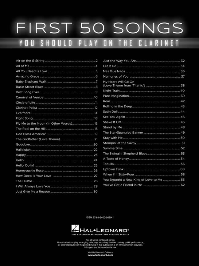 First 50 Songs You Should Play on Clarinet