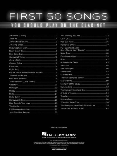 First 50 Songs You Should Play on Clarinet
