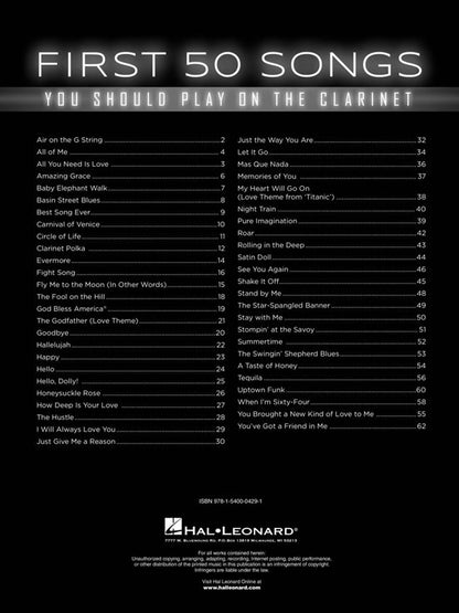 First 50 Songs You Should Play on Clarinet