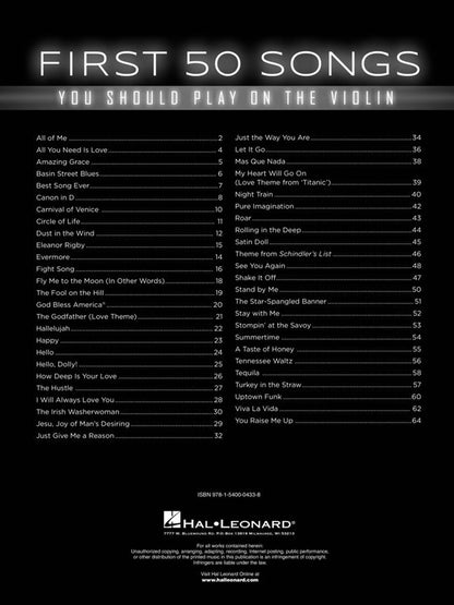 First 50 Songs You Should Play on Violin
