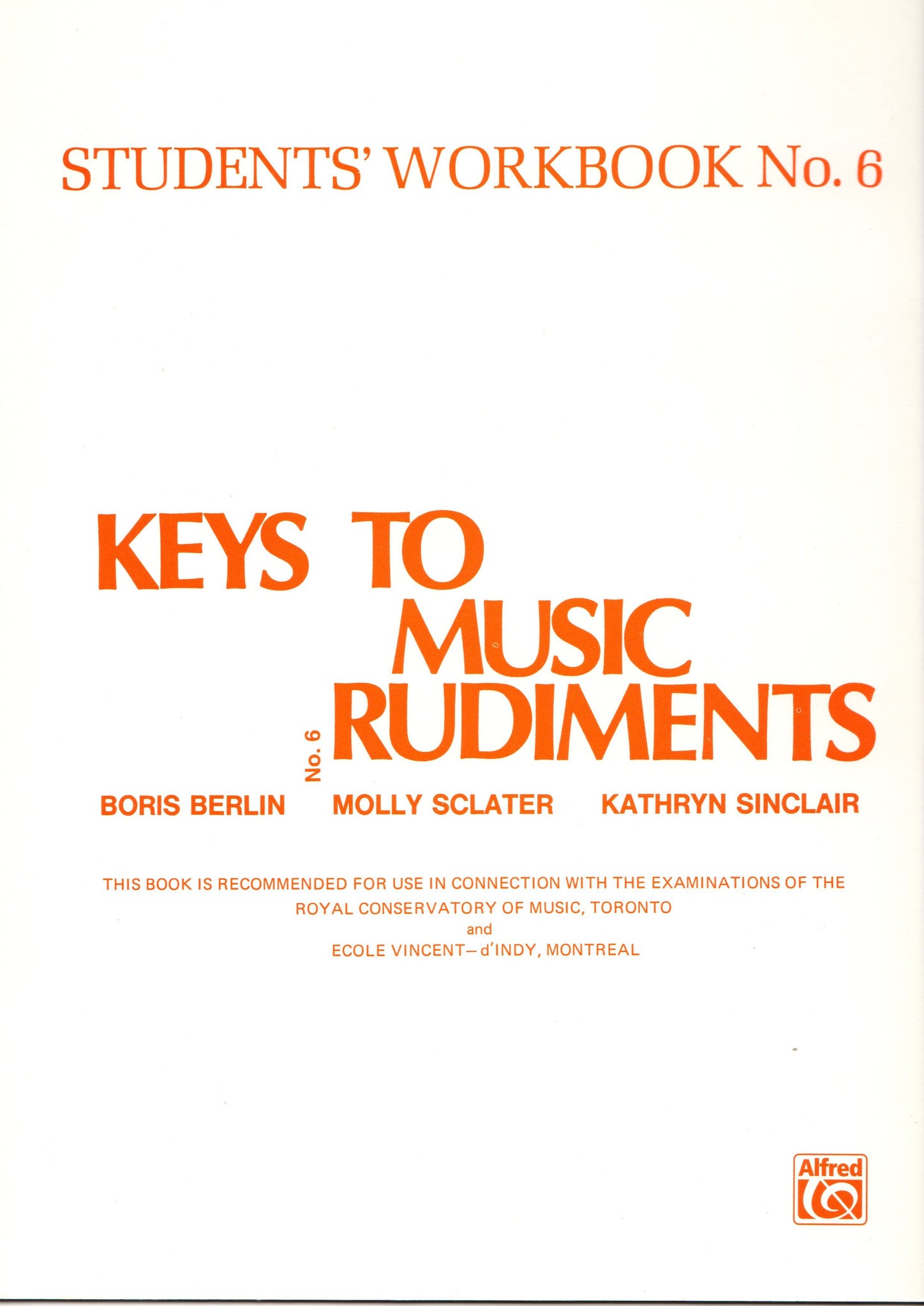 Keys to Music Rudiments - Students' Workbook No. 6 - Canada