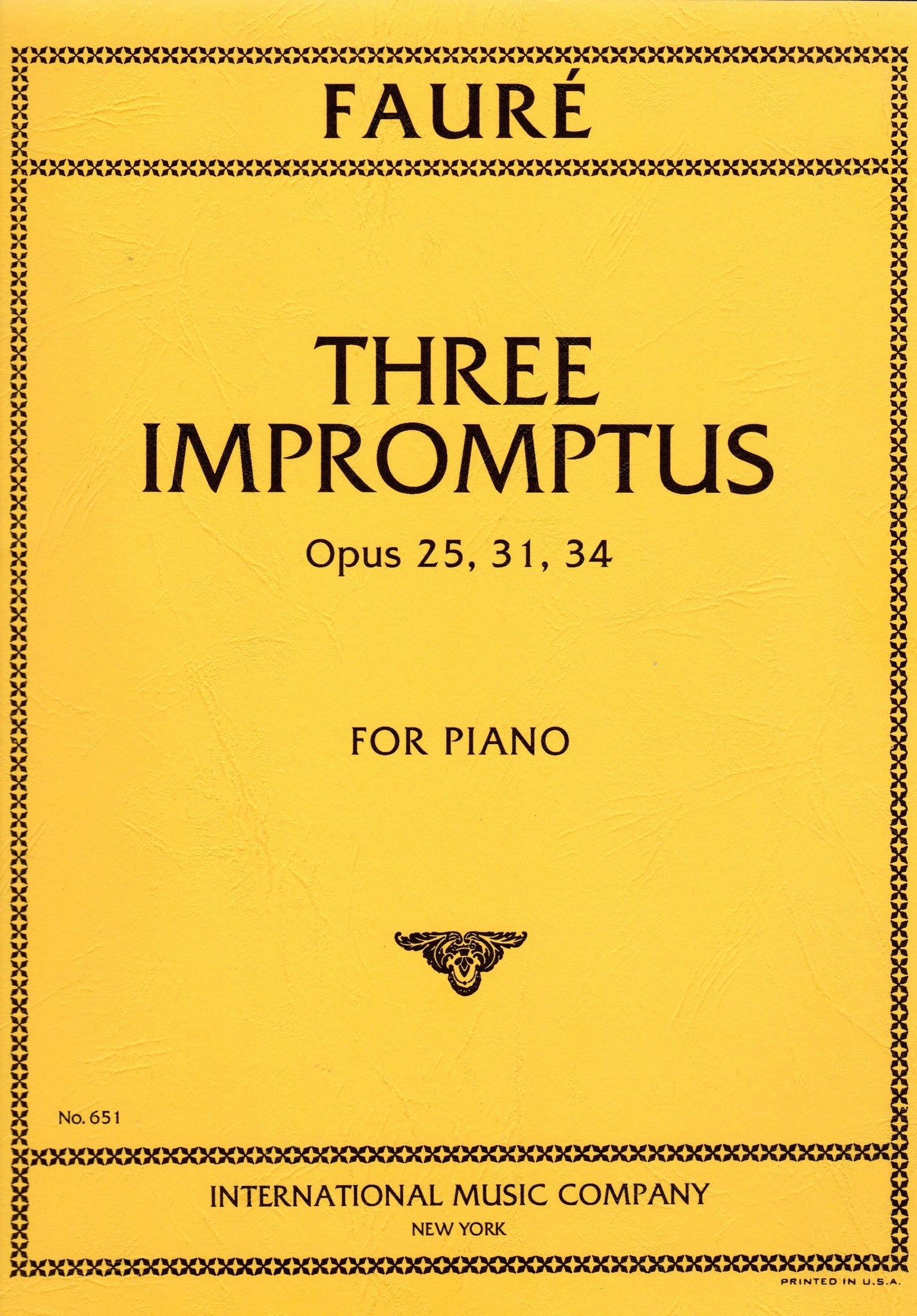 Faure - Three Impromptus Opus 25,31,34 (Piano Solo) - Canada