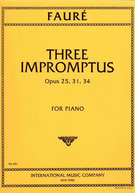 Faure - Three Impromptus Opus 25,31,34 (Piano Solo) - Canada