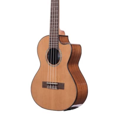 KALA KA-SCAC-T-CE Solid Cedar Top Acacia Cutaway Tenor Ukulele With Eq