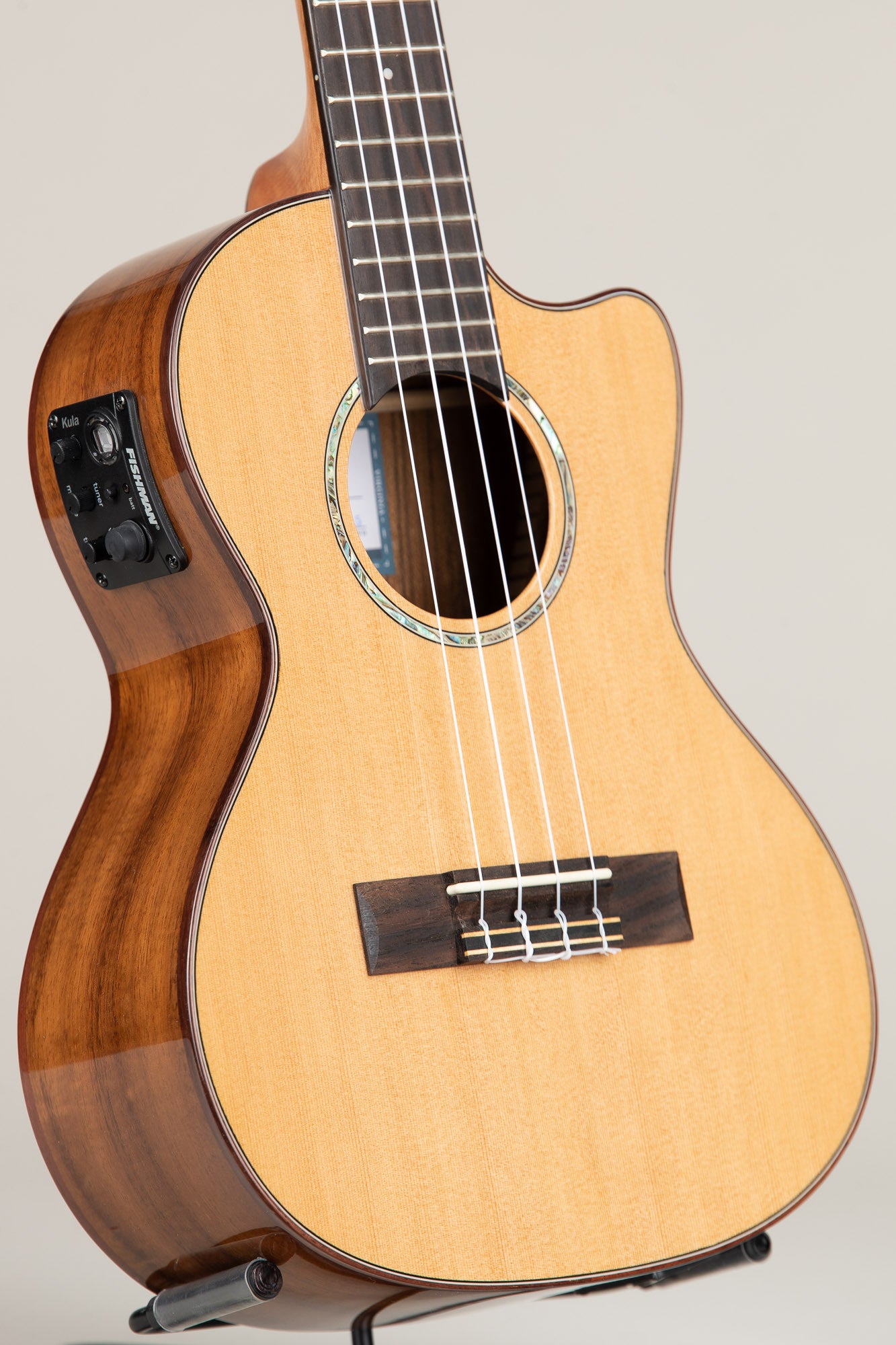 KALA KA-SCAC-T-CE Solid Cedar Top Acacia Cutaway Tenor Ukulele With Eq