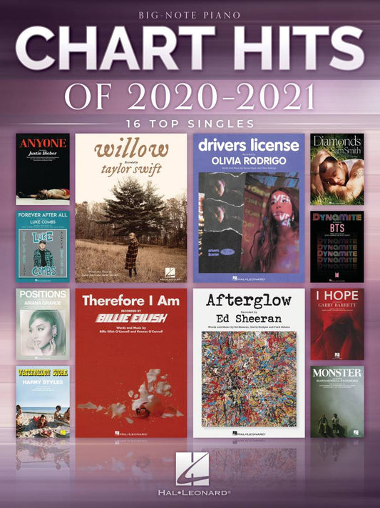 Hal Leonard Chart Hits of 2020-2021: 16 Top Singles - Big Note Piano - Book