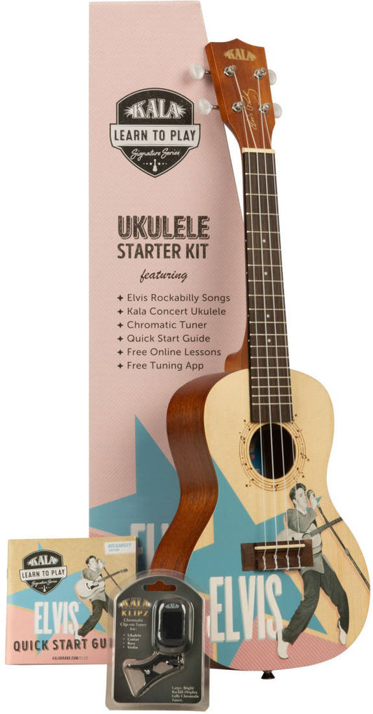Kala Elvis Concert Ukulele Starter Kit - Rockabilly