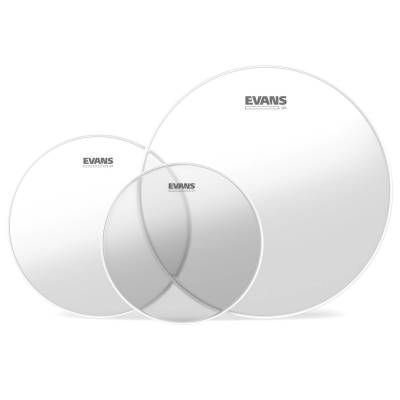 Evans ETP-G1CLR-S - Assortiment standard de peaux de batterie G1 transparentes (12, 13, 16)
