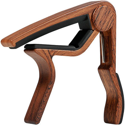 The Good Musician Co. | Wood-Style Guitar Capo with Built-In Pick Holder