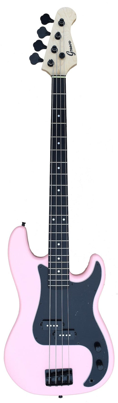 Groove Precision Bass Guitar - Midnight Blue, Pink, and black