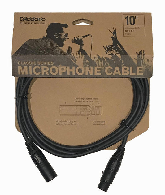 D'Addario Classic Series Microphone XLR Cable, 10 Feet