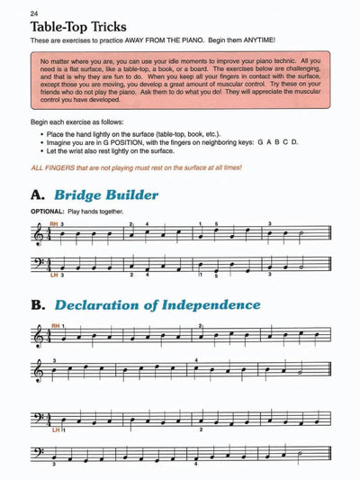 Alfred's Prep Course - Technic Book (Level D) For the Young Beginner