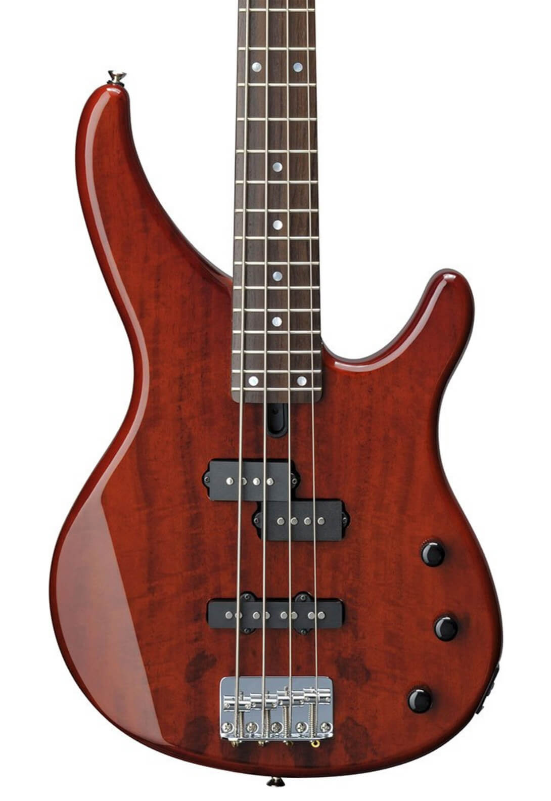 Yamaha TRBX174EW Exotic Wood 4-String Bass - Root Beer